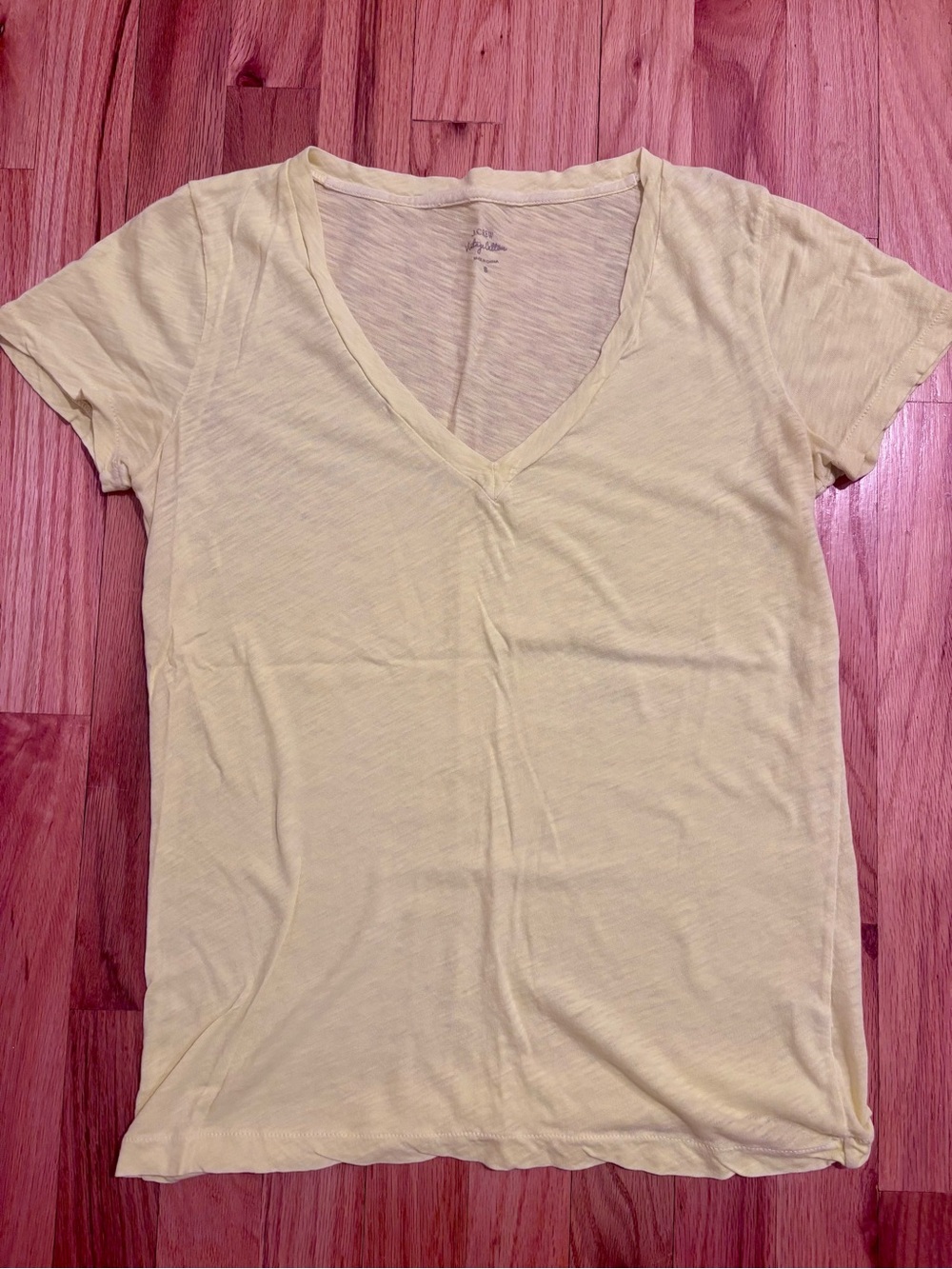 J. Crew Bright Yellow V-Neck Short Sleeve Tee